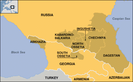 map of georgia russia. Map of Georgia and